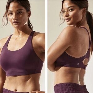 Athleta Advance Bra Size 32C Agate Purple High Impact Sports Bra Running Gym EUC